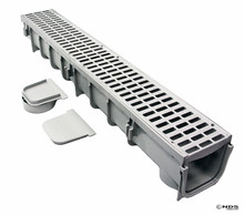 NDS 864G Contractor (4 Pack) Channel Drain Kit - Plastic Grate