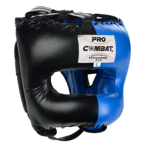 Download PRO COMBAT Face Saver Leather Boxing Headgear with Nylon ...