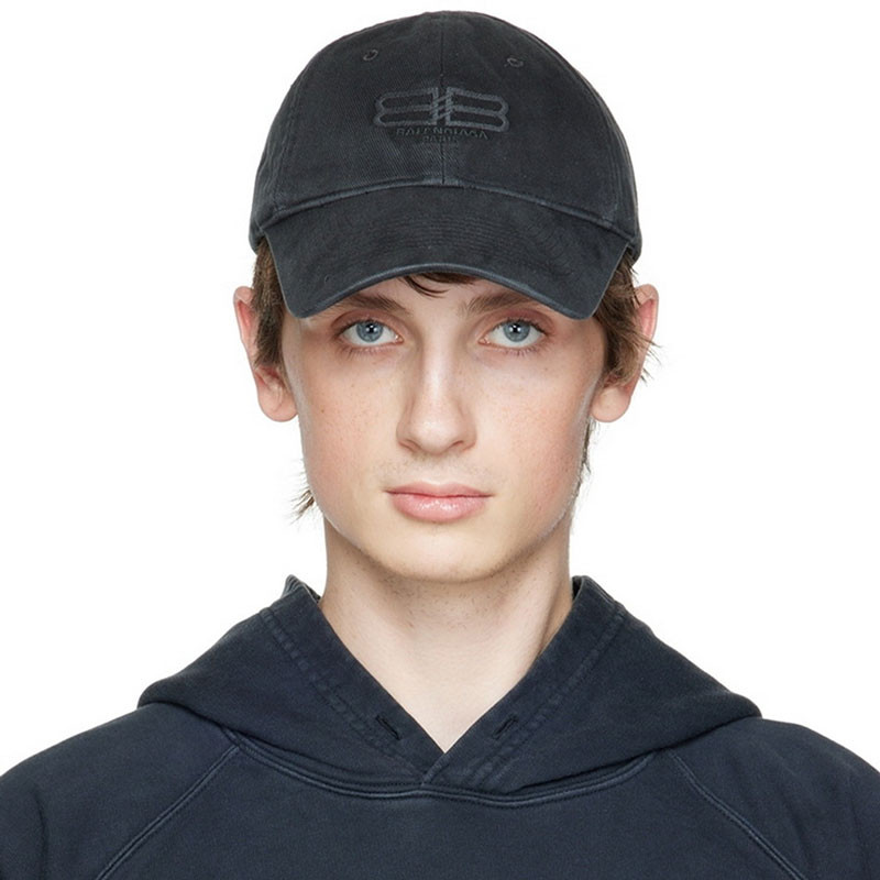 バレンシアガ BALENCIAGA BB Icon BaseBall Cap Balenciaga BB Paris Icon Baseball Cap in Black
