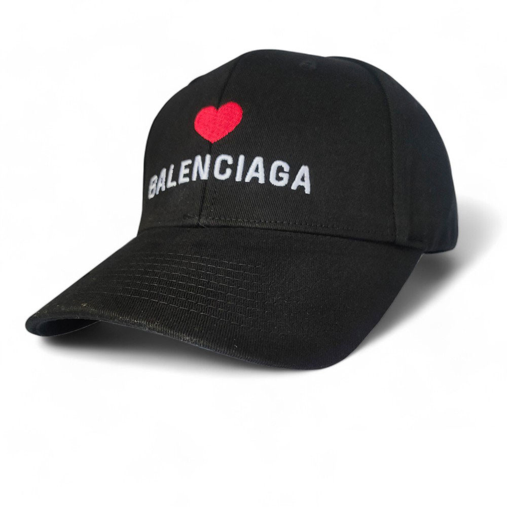 Balenciaga heart logo black baseball cap