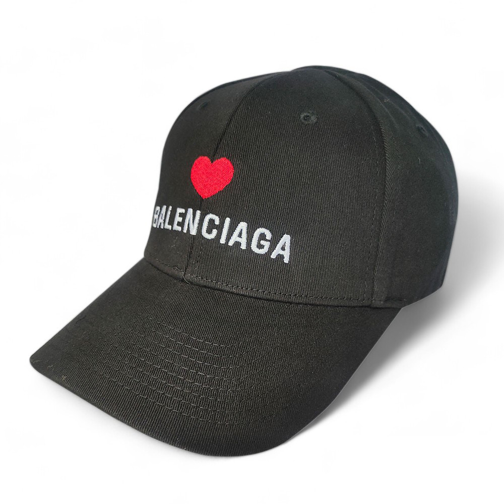 Balenciaga heart logo black baseball cap