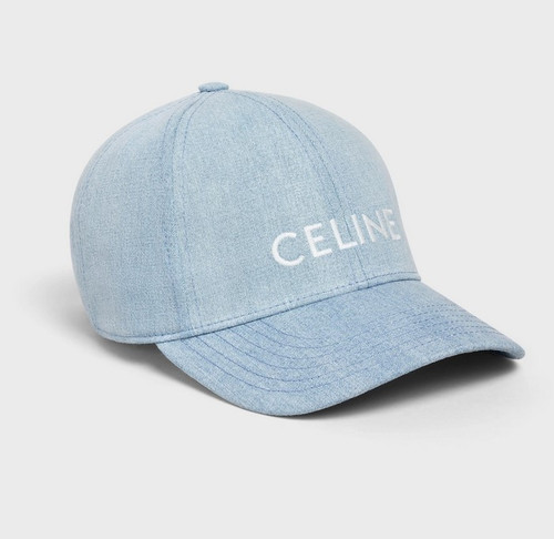 Celine Mens Denim Baseball Cap Sun Faded Wash