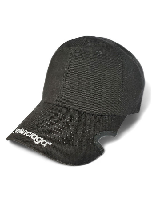 Balenciaga Baseball Cap in Black and White Cotton Drill