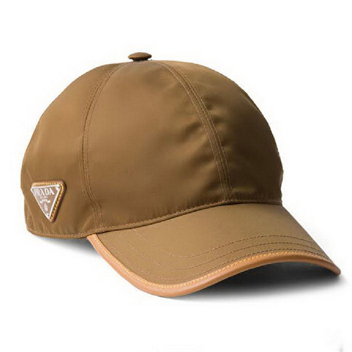 Prada Re-Nylon And Leather Baseball Cap in Brown