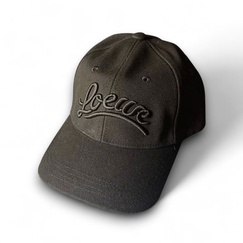 Loewe Embroidery Black Baseball Cap in Canvas