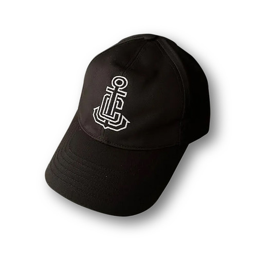 Celine Anchor Black Baseball Cap in Washed Cotton