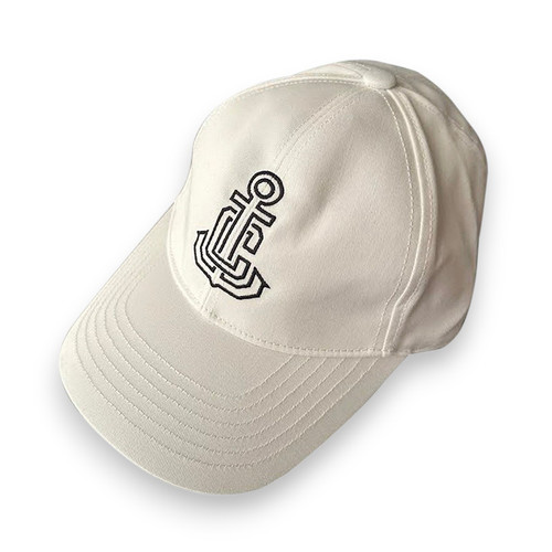 Celine Anchor White Baseball Cap in Washed Cotton