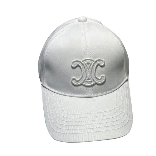Celine Triomphe Patch Baseball Cap In Cotton White