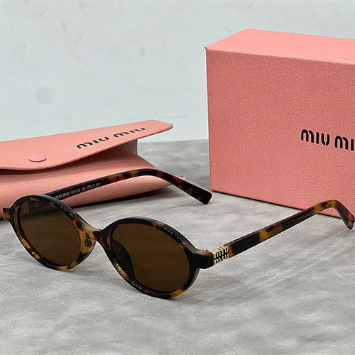Miu Miu Oval Shape Cork Tortoiseshell Sunglasses MES002