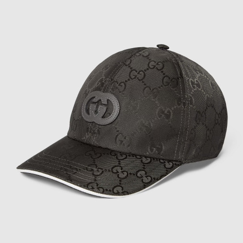 Gucci GG Nylon Interlocking G Embroidered Black Hat