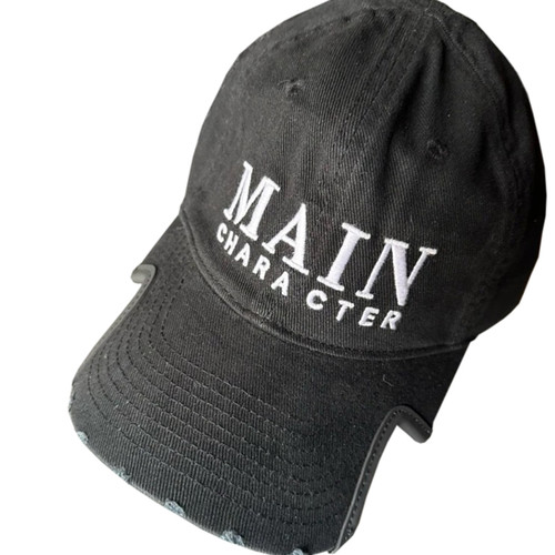 Balenciaga Main Character Cap Faded Black Distressed Hat