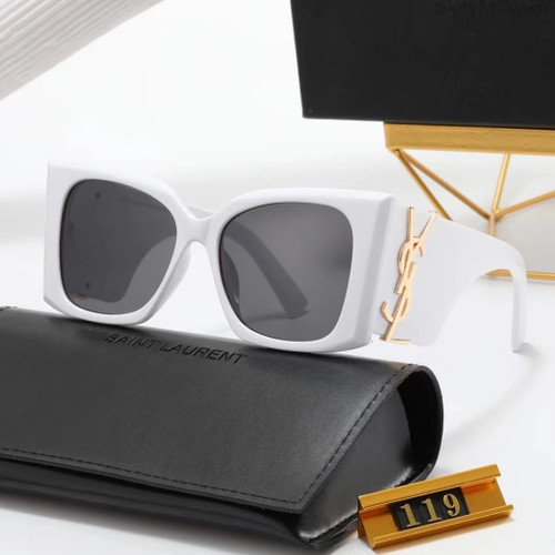 Saint Laurent SL M119 Blaze Bold White Oversized Cat-Eye Sunglasses