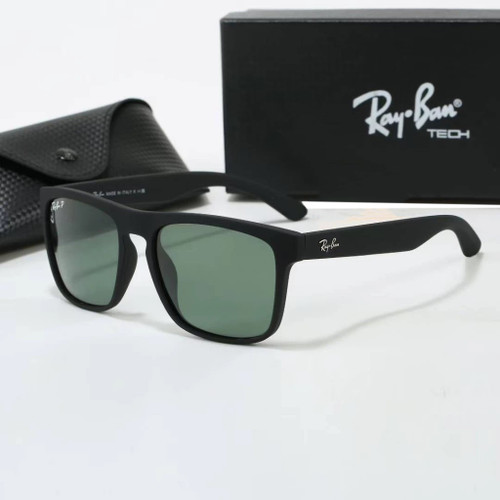Ray-Ban Justin Classic Sunglasses Matte Black Green Lenses