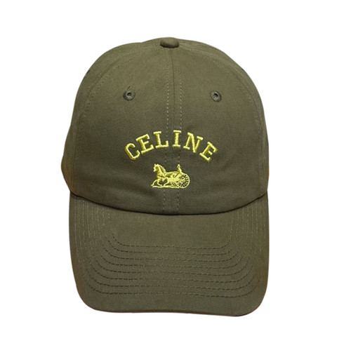 Celine Richelieu Logo-Embroidered Cotton Twill Khaki Baseball Cap