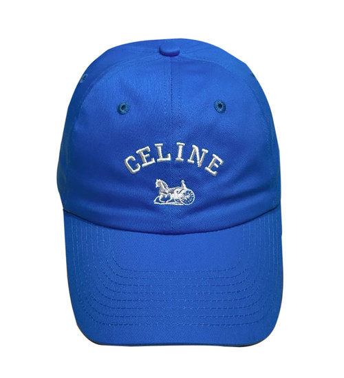 Celine Richelieu Logo-Embroidered Cotton Twill Blue Baseball Cap
