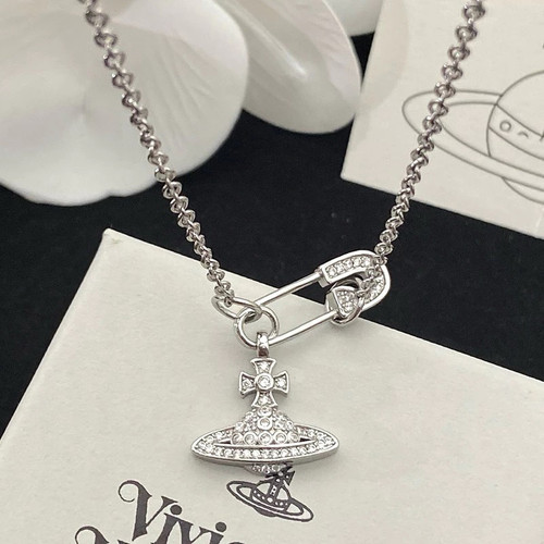 Vivienne Westwood Lucrece Pendant Safety Pin Orb Necklace