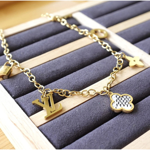 Louis Vuitton inspired Blooming Flowers Chain Charm Necklace