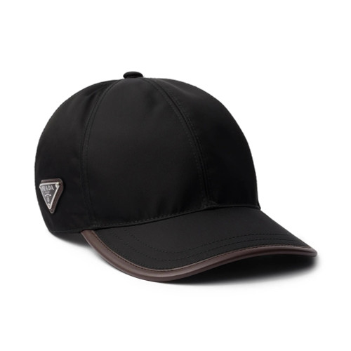 PRADA Re-Nylon Baseball Cap Black Luxury Designer Hat Trim & Enamel Logo