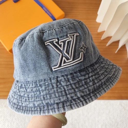Louis Vuitton LV Flower Washed Denim Bucket Hat Blue M5511