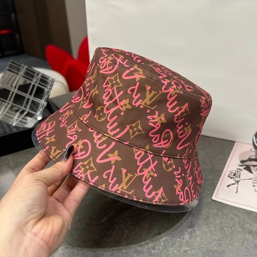 Louis Vuitton LV Script Monogram Bucket Hat Brown/Pink