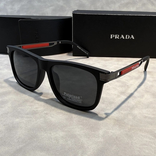 Prada Linea Rossa PS 06YS Men’s Polarised Sunglasses - Matt Black & Dark Grey