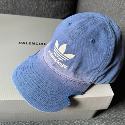 Balenciaga x Adidas Logo Embroidered Baseball Cap Blue