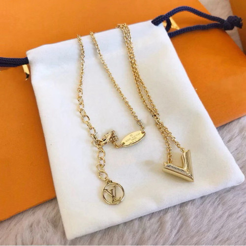 Louis Vuitton Essential V Necklace Essential V Pendant Necklace Gold Tone Tarnish