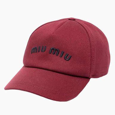 Miu Miu Drill Logo Embroidered Mens Baseball Cap display picture 1