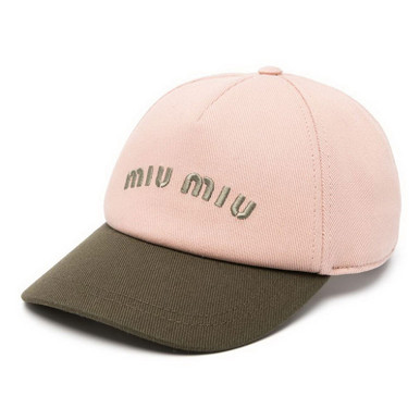 Miu Miu Logo Embroidered Baseball Cap Pink/ Military display picture 3