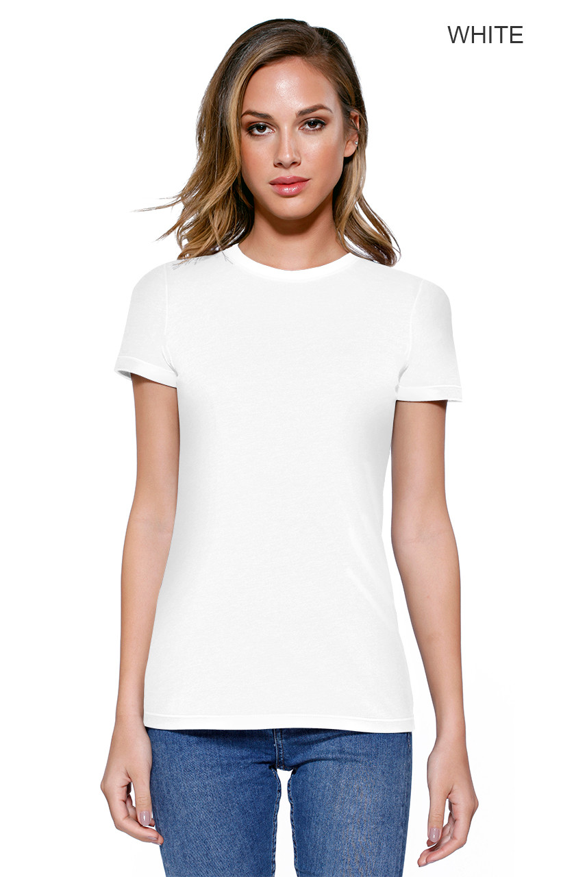 1410 - Women's CVC Crew Neck T-shirt - STARTEE APPAREL