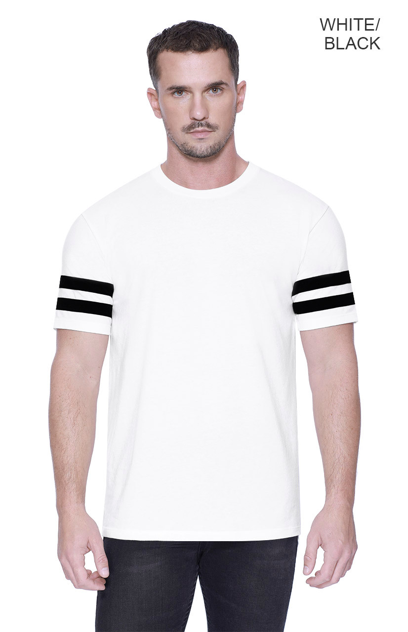 2430 - Men's CVC Stripe Varsity T-shirt