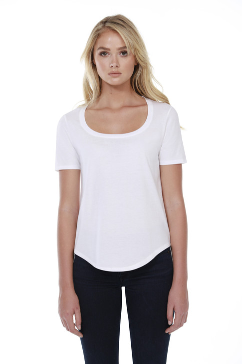 1019 - Women's Cotton U-Neck Tee - STARTEE APPAREL