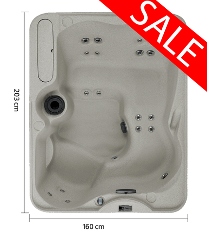 Azure (Premier)  | 2.06m x 1.60m x 0.84mH   | 2026 Sand Charcoal Floor Model