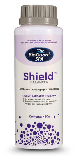 Prevent soft-water degradation by optimizing your calcium levels with BioGuard Shield. When calcium hardness is too low, spa water becomes aggressive, actively leaching minerals out of surfaces and accelerating the corrosion of internal heating systems.

Key Features & Technical Benefits:

Active Composition: Minimum 740g/kg high-grade calcium chloride.

Surface Protection: Directly increases structural calcium indices to stop water from etching shell materials or grout joints.

Mechanical Life Extension: Prevents localized corrosive pitting on precious metal heaters, plumbing manifolds, and pump impellers.