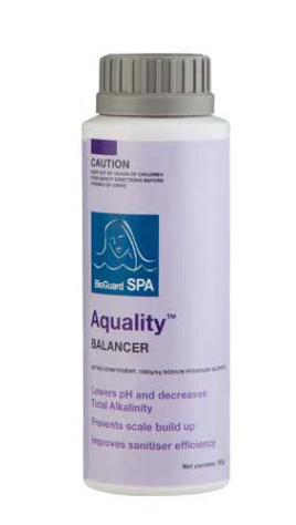 Safely correct high pH and alkalinity spikes with BioGuard Aquality. Engineered to slowly and predictably lower both pH and Total Alkalinity, it prevents calcium scale build-up, cloudy water, and the bather eye irritation caused by overly alkaline conditions.

Key Features & Technical Benefits:

Active Composition: Formulated with 1000g/kg sodium hydrogen sulphate.

Safer Than Liquid Acid: Offers a highly effective dry granular alternative that is substantially safer to store and handle than volatile liquid hydrochloric or muriatic acids.

Scale Mitigation: Protects the internal heating elements and shell surfaces from brittle scale formation.

Efficiency Booster: Bringing the pH back into the ideal zone optimizes the sanitising power of your chlorine or bromine. Suitable for all spa surfaces.