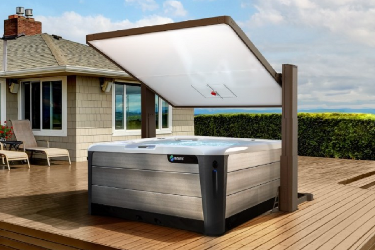 Covana Horizon Automated Spa Cover - Slate platinum or Mocha Latte in stock  - Ford Hot Spring Spas Tauranga