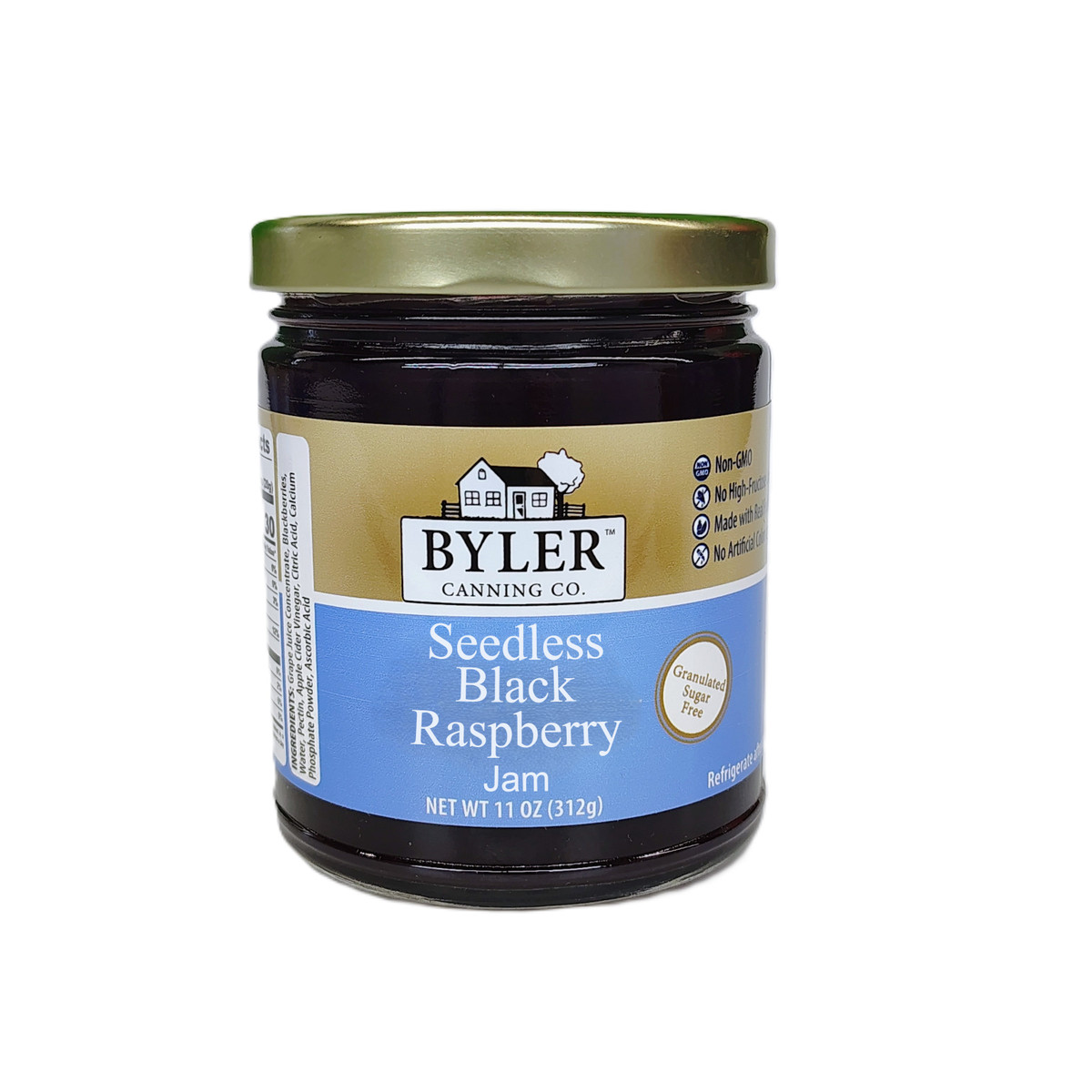 Black raspberry conserve, with no artificial sweeteners