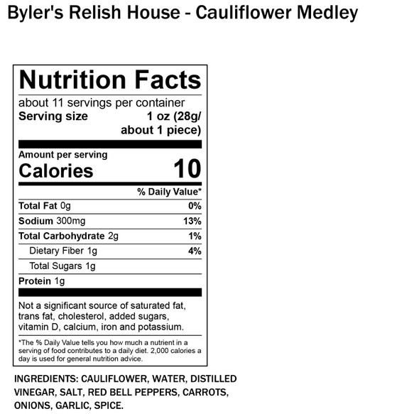 Cauliflower Medley Byler's Relish House in Pennsylvania