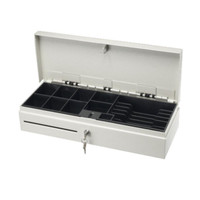 Cajon portamonedas 46X17 blanco apertura vertical