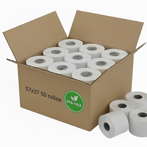 Caja papel termico 57x37 SBPA 50 rollos 55G