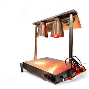 Commercial Twin Heat Lamp Gantry with Heated Base