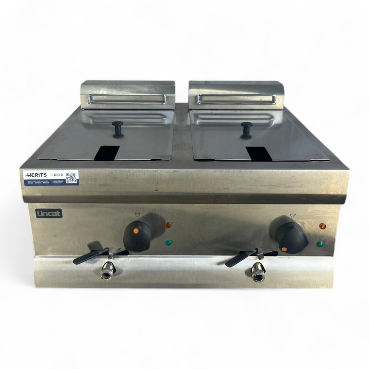 Lincat silverlink 600 electric countertop twin tank fryer - 1239 – AI 1239 1