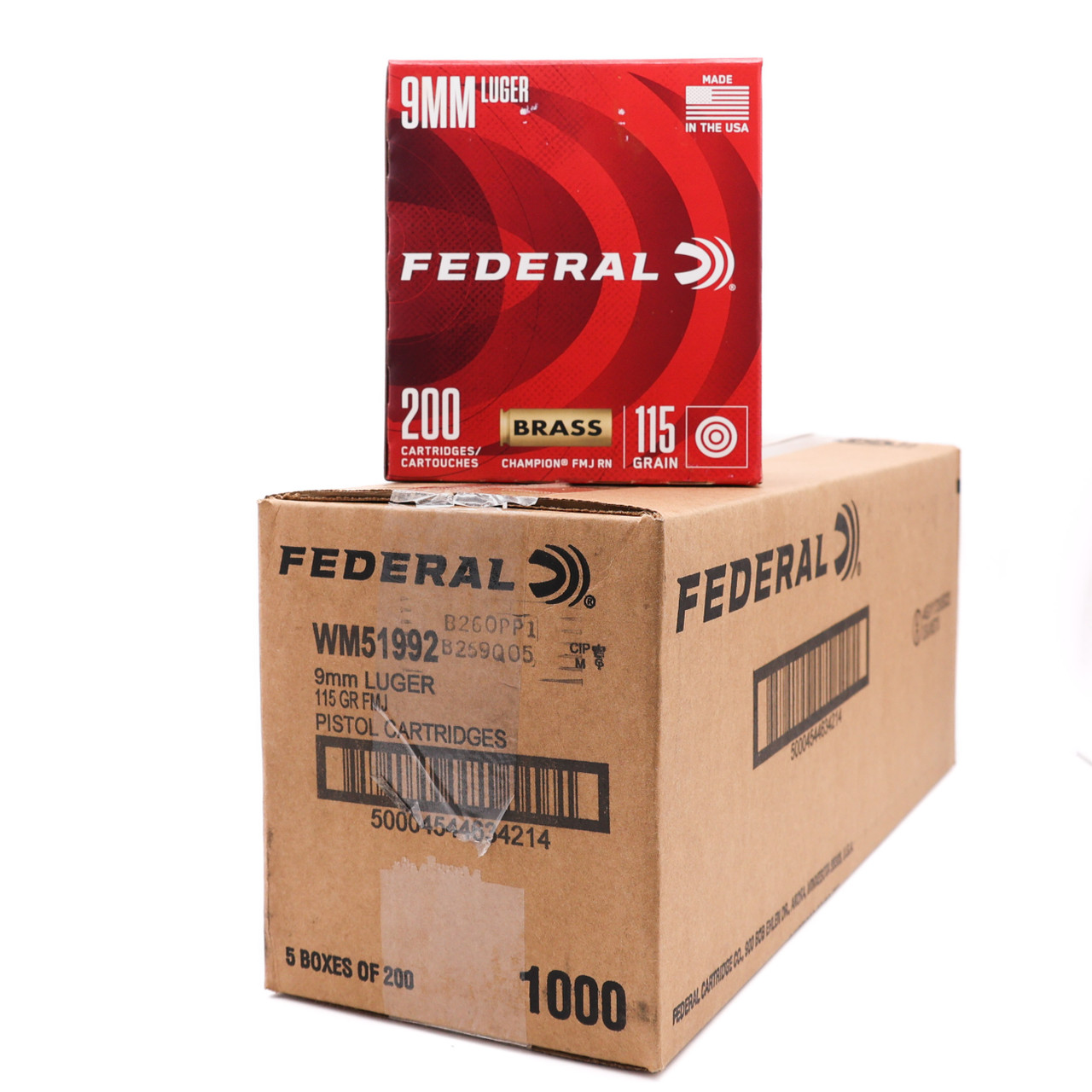 Federal Bulk 9mm 115 Grain FMJ | Ammo | Box Of 1000 | 115 Grain ...