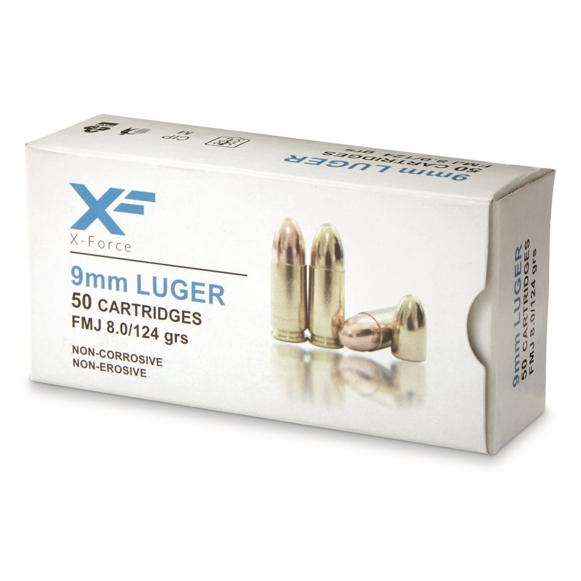 ATS X-Force Ammo | 9mm | 124 Grain | Full Metal Jacket | 50 Round