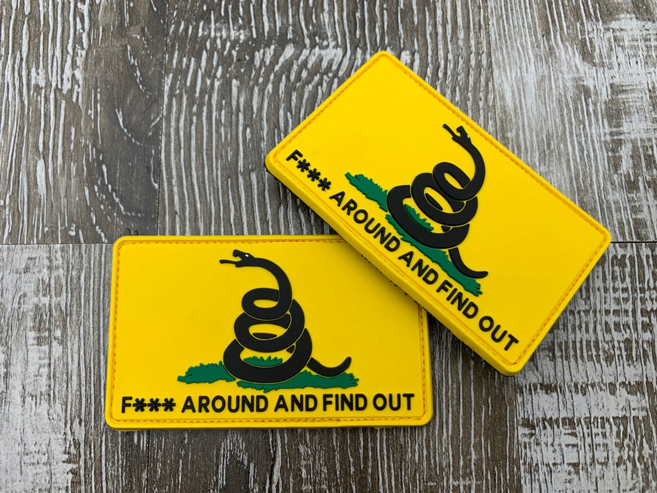 Owl & Anchor, F*** Around And Find Out Snake, 3.0 PVC Patch, Yellow/Black