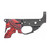 Spike's Tactical Rare Breed Spartan Billet Stripped AR Lower Receiver | multi-Cal | Black / Red |