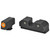 XS Sights R3D Night Sights | Fits Glock | Orange Front 3-Dot | Tritium | Black | GL-R014P-6N