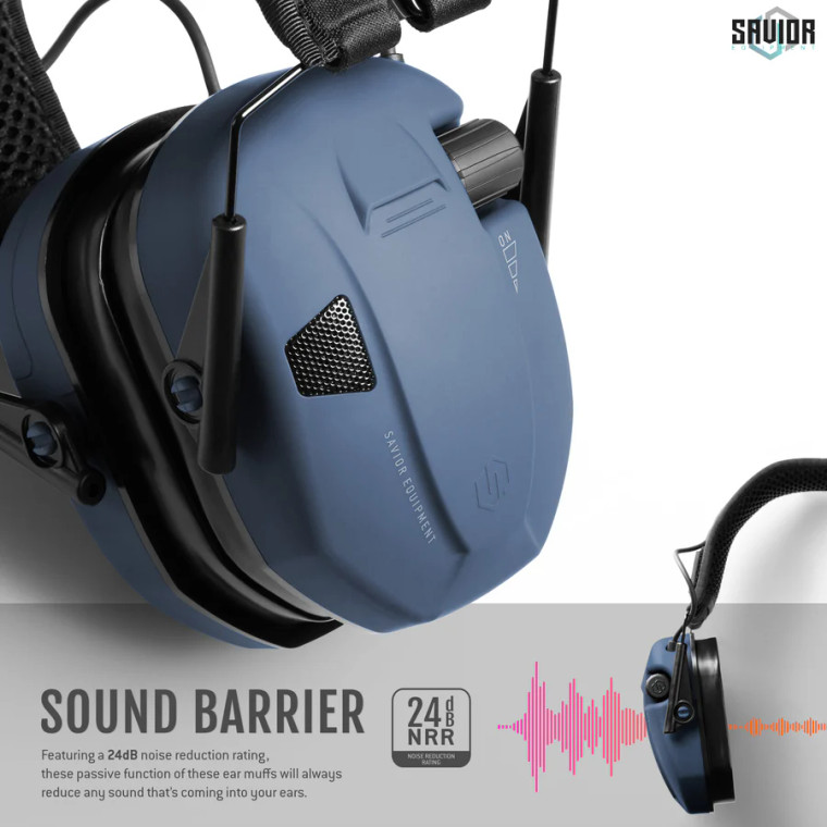 Savior Equipment Apollo Electronic Sound Suppressors | Ear Protection | Midnight Blue | SAV-EM-APOLLO-LU