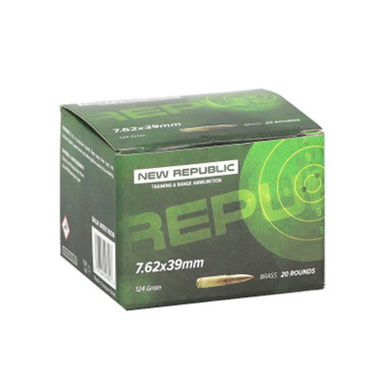 New Republic Training & Range BULK 7.62x39 FMJ | Ammo | Box Of 1000 | 124Gr | NRTR76239 | 762a