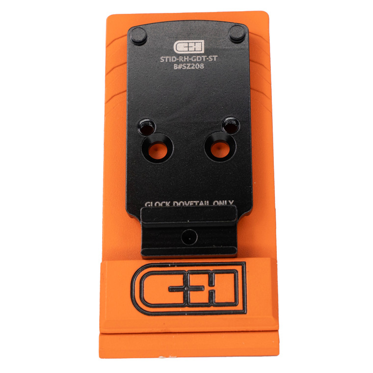 C&H Precision V4 | Optic Mounting Plate | For Staccato Duo to Trijicon RMR/RCR | Holosun 407C/507C/508C/508T | Glock Style Rear Sight Dovetail | Anodized Finish | Black | Includes Mounting Hardware | STID-RH-GDT-ST